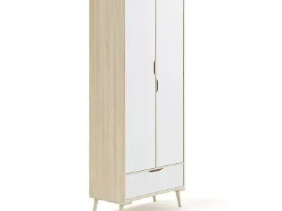 Wooden Children Wardrobe 3D model