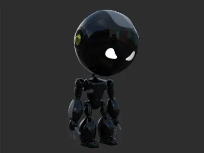 Robot rigged with 3Ds max Biped Low-poly 3D model