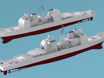 USS Battleship Chancellorsville CG-62 3D model