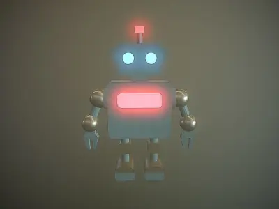 Robot rigged lowpoly Low-poly 3D model