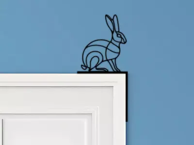 Rabbit Door Corner Decor 3D print model 6