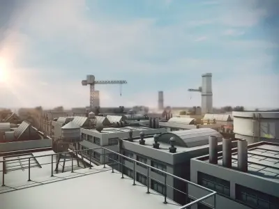 Industrial structures 3D model