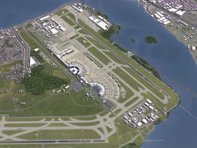 RIOgaleao - Tom Jobim International Airport - GIG Low-poly 3D model