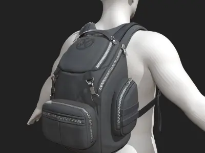 Human Backpack scifi ver 3 Low-poly 3D model