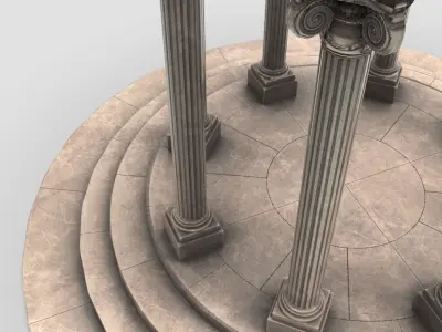 Garden Rotunda LP  Low-poly 3D model