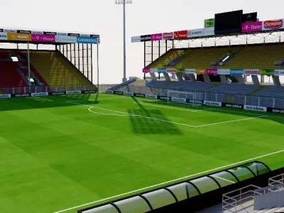 Stadium 1 fictional Low-poly 3D model