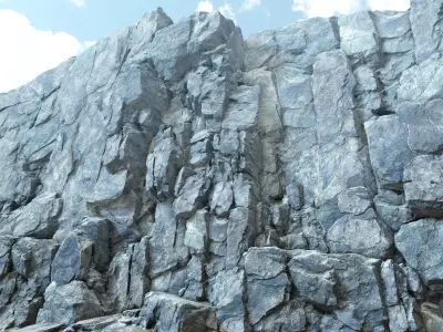 Low poly Gray Modular Rock 230706 Low-poly 3D model