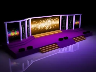 Stage party concert fashion catwalk T station  52 3D model