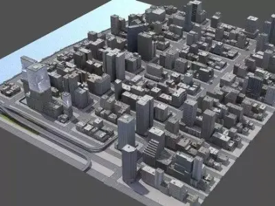 Abstract New York City Cityscape Low-poly 3D model