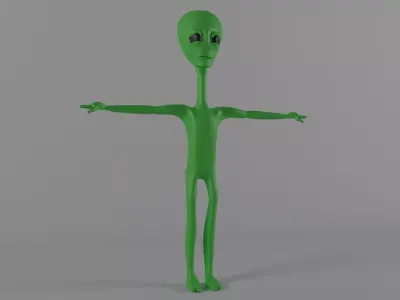 Rigged Alien 3D Model Low-poly 3D model