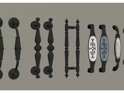 European-style cabinet door handles 3D model