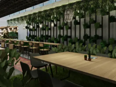 Office Garden Design 3D model