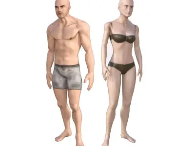 Human Character Base Pack Low-poly 3D model