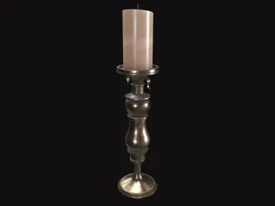 Medieval Candle V02 Low-poly 3D model