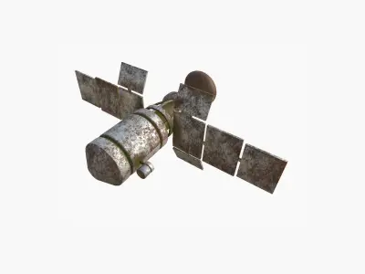 Satellite A11 Destroyed - SciFi Space Design Low-poly 3D model
