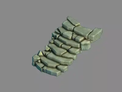 New Village - stone stairs 01 3D model
