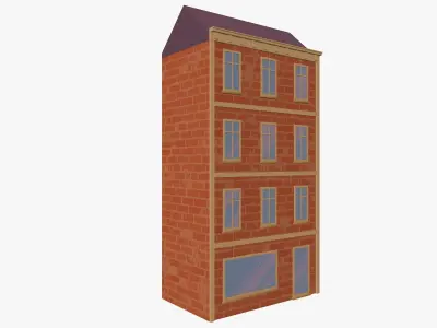 Cartoon Building 4 Low-poly 3D model