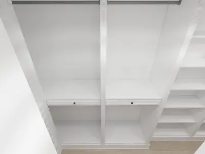 bedroom with walls and wooden floors 3D model