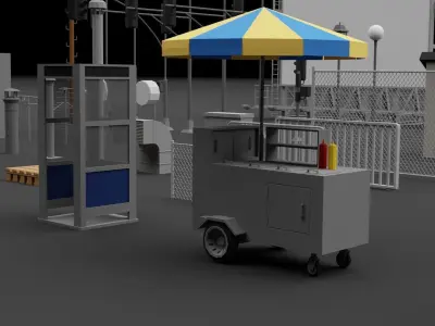 LOW POLY CITY ELEMENT Low-poly 3D model