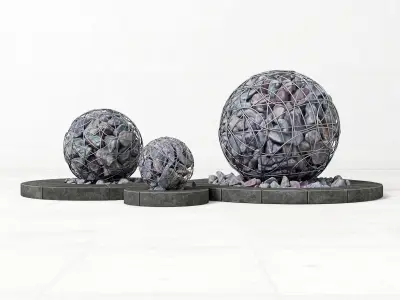 Street gabion sphere decor 3D model