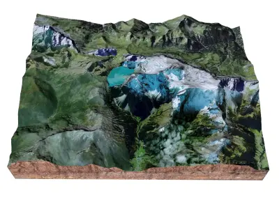 Lake Lunersee Eastern Alps Austria Pearl 3D model