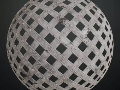 White Metal Gate Transparent PBR Seamless Texture