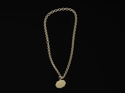 Blue Pendant Necklace Low-poly 3D model