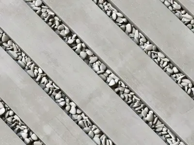Paving road long plate pabble n2 3D model