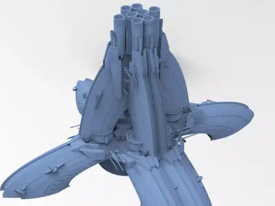 Floating Angel monolith Sci-fi Space funnels 3D model