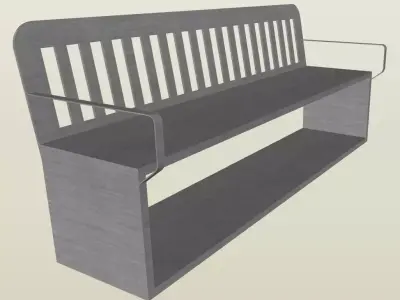 Metal bench Free low-poly 3D model