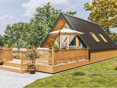 A frame Ara 40m2 3d model  basic plans  3D model