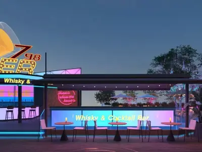 outdoor beer garden 3D model