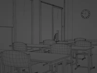 Dutch Classroom Free low-poly 3D model