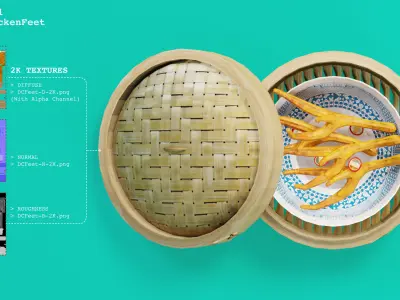 Chicken Feet Dim Sum Low Poly 3D model