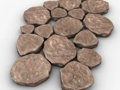 Floor Stones Low-poly 3D model