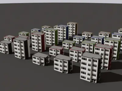 Cartoon Building Low Poly Building F 30 Variant Low-poly 3D model