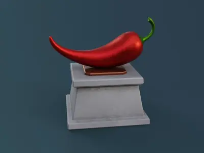 Chili Pepper Monument Low-poly 3D model