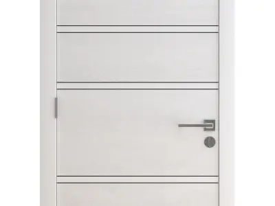 Door-070 wooden door with handle 3D model