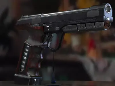 Concept Sci-Fi Pistol Low-poly 3d model Low-poly 3D model