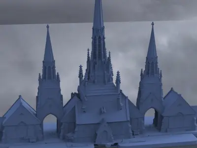 Caribbean Church detail 3D 3D model