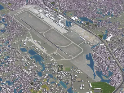 Dhaka Airport Low-poly 3D model