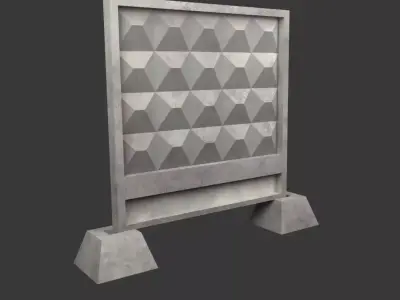 Concrete fence low-poly 3d model Free low-poly 3D model