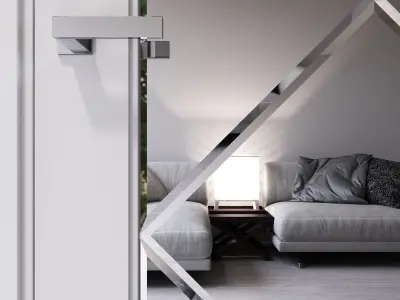 Interior door decorated with a mirror 3D model