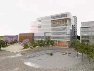 Business City Block with Simple Interior 3D model