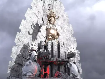 Alien Inquisitor City Arch Reactor Kitbash 3D model