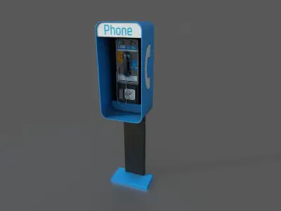 Pay Phone Low-poly 3D model