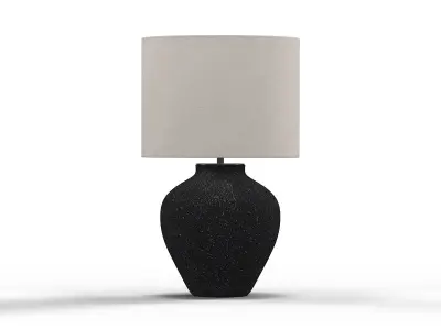 Corfu Black Table Lamp Drum Shade 3D model
