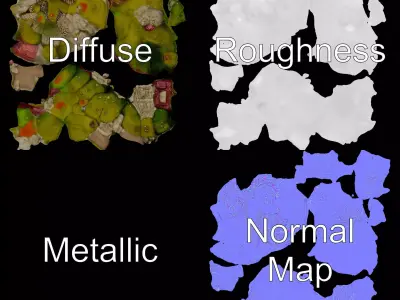 Textured Moss Cushion model pack Low-poly 3D model