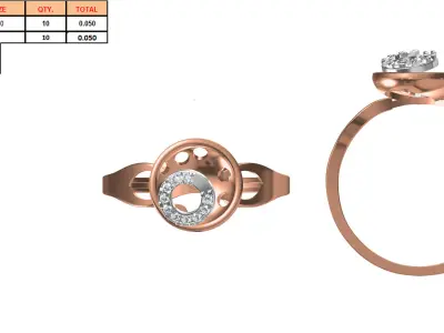 Light Weight Wedding Engagement Women Ring STL JCD Details 3D print model