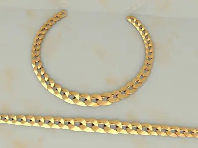 Chain Necklace lightweigt 3D print model